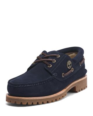 Men's C.F. Stead Indigo Suede 3 Eye Lug Handsewn Boat Shoes