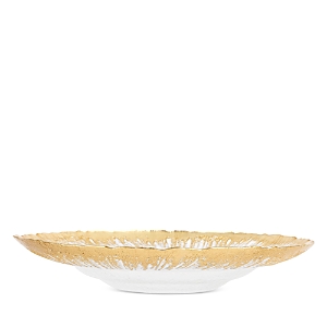 Vietri Rufolo Glass Gold Brushstroke Medium Shallow Bowl