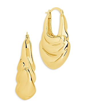 Shop Sterling Forever Manon Sculpted Hoop Earrings In Gold