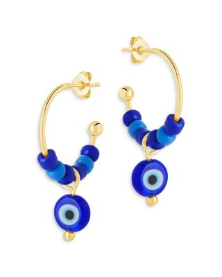 Sibyl Evil Eye Beaded Hoop Earrings
