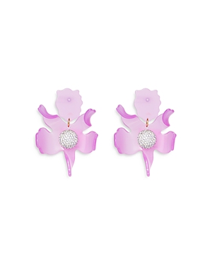 Shop Lele Sadoughi Crystal Lily Earrings In Purple