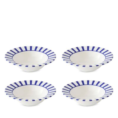 Spode Blue Italian Steccato Cereal Bowls, Set of 4