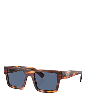 Shop Prada Rectangle Sunglasses, 52mm In Brown/gray Solid