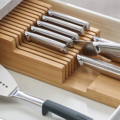 Bamboo Large 2-Tier Knife Organizer