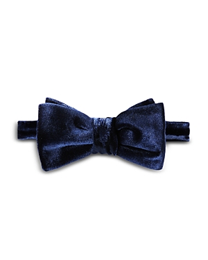 Hugo Velvet Pre Tied Bow Tie In Dark Blue
