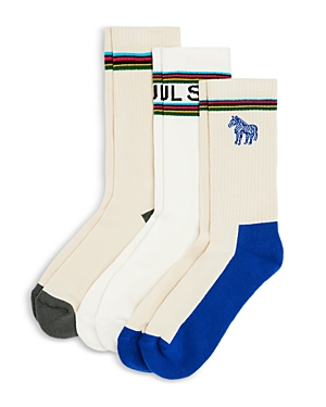 Paul Smith Cotton Blend Sport Stripe Socks, Pack Of 3 In Multicolor