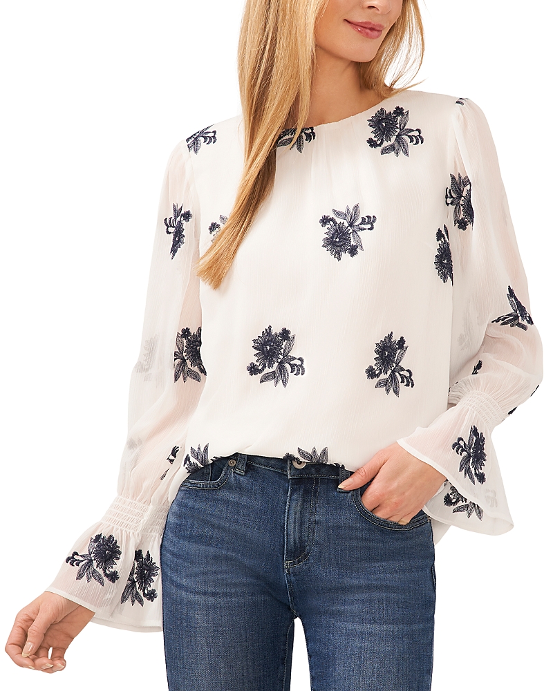 Shop Cece Long Sleeve Bell Cuff Top In New Ivory