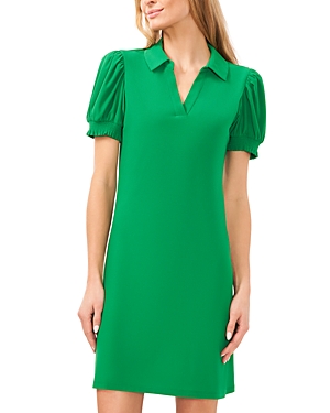 Shop Cece Knit Polo Dress In Lush Green