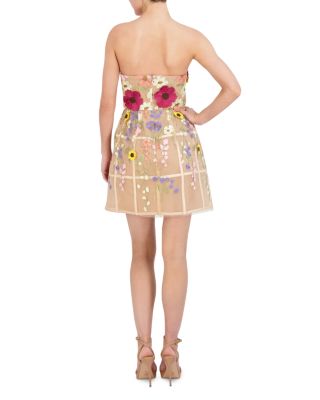 【BCBG MAXAZRIA】Strapless Floral Applique Dress 海外限定 BCBGMAXAZRIA Strapless Floral Applique Dress - ShopStyle