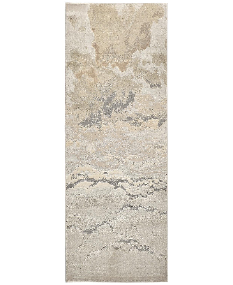 Feizy Aura Aur3727f Runner Area Rug, 2'10 X 7'10 In Ivory/tan