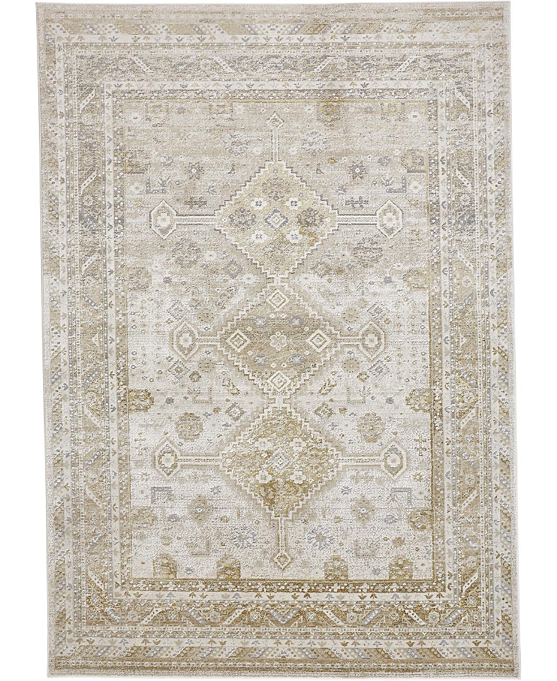 Feizy Aura Aur3738f Area Rug, 6'7 X 9'6 In Gold/ivory