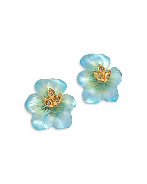 Shop Alexis Bittar Pansy Stud Earrings In Blue/gold