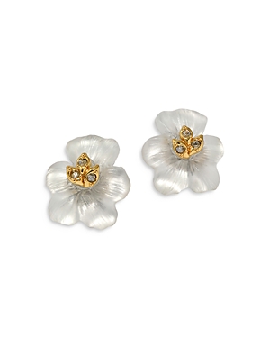 Shop Alexis Bittar Pansy Stud Earrings In White/gold