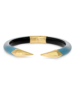Shop Alexis Bittar Pyramid Hinge Bracelet In Blue/gold