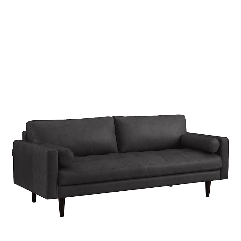 Chateau D'ax Rotolo Leather Sofa In Charcoal
