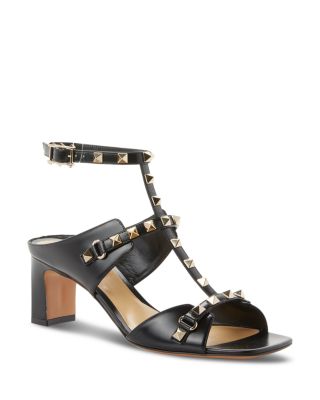 Valentino Garavani - Women's Square Toe Pyramid Studded High Heel Sandals