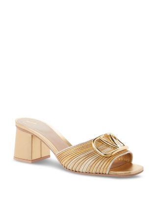 Valentino Garavani - Women's Square Toe Logo High Heel Sandals