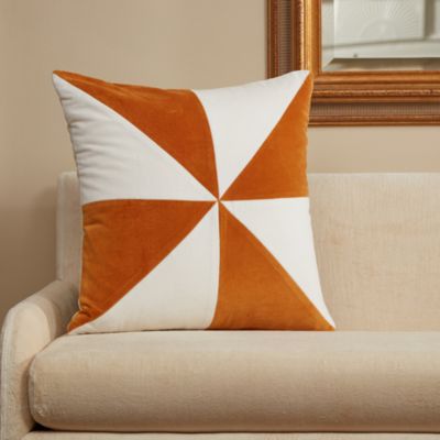 Roselli Trading - Pinwheel Gold Ivory Pillow, 20" x 20"