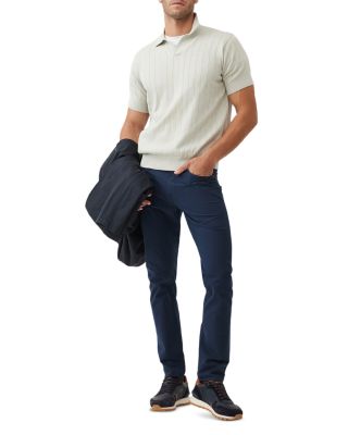 Freys Crescent Knit Short Sleeve Polo Sweater