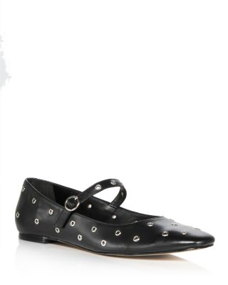 AQUA - Women's Pointed Toe Embellished Ankle Strap Flats - Exclusive