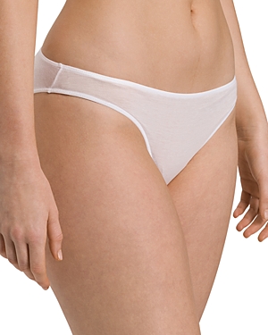 Shop Hanro Cotton Bikini Underwear In White
