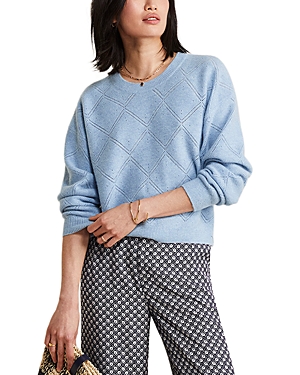 Shop Vineyard Vines Pointelle Cashmere Sweater In Jake Blue