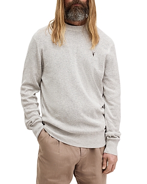 Shop Allsaints Aubrey Long Sleeve Crewneck Sweater In Grey Marl