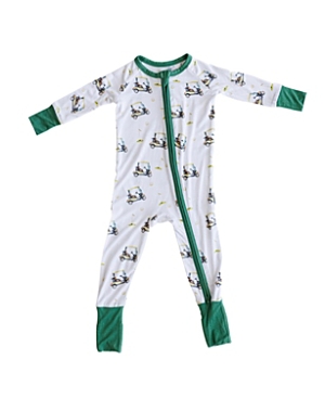 Charlie Lou Baby Unisex Golf Romper - Baby In Green And White