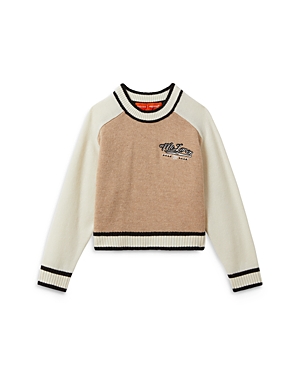 Shop Reiss X Mclaren F1 Team Girls' Clio Jr Color Block Sweater - Little Kid In Camel/ecru