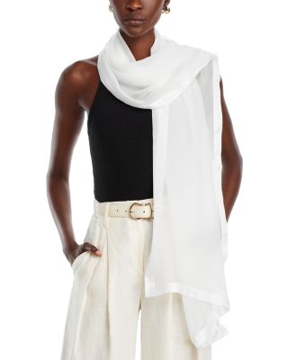 Fraas Solid Satin Trim Scarf