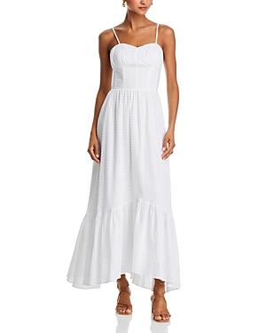 Shop Ramy Brook Laylah Dress In Ivory Textured Cotton