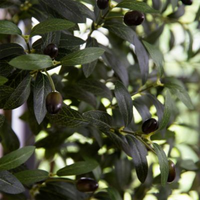  6ft. Artificial Olive Tree with White Decorative Planter