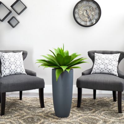 38in. Agave Artificial Plant in Gray Cylinder Planter