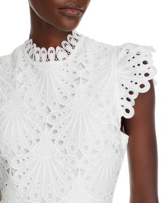 Mock Neck Lace Shift Dress - 100% Exclusive