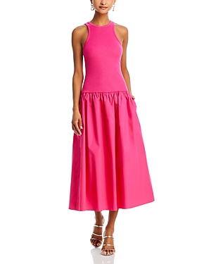 Shop Aqua Mixed Media Drop Waist Dress - 100% Exclusive In Pink