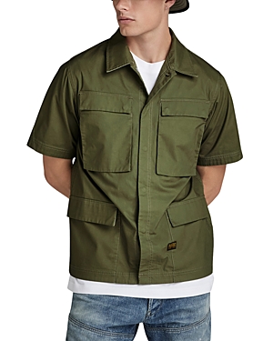 Shop G-star Raw R-3n Slim Fit Overshirt In Shadow Olive