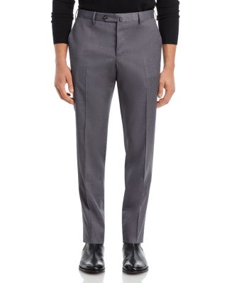 Slim Fit Flat Front Wool Trousers