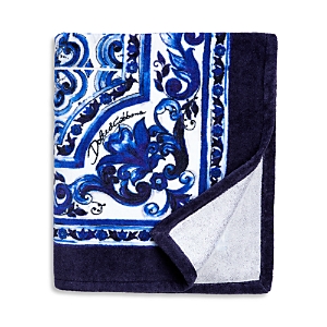 Dolce & Gabbana Casa Blue Mediterraneo Framed Beach Towel