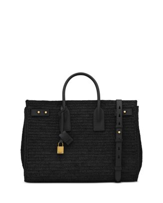 Saint Laurent Women Raffia Medium Sac De Jour Shopping Bag
