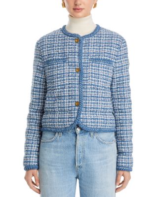 Moncler Eliadi Tweed Cropped Down Jacket | Bloomingdale's Women