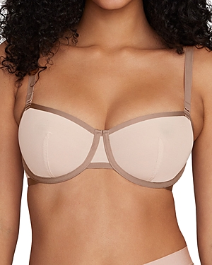 Cuup The Balconette Mesh Bra In Sand/taupe