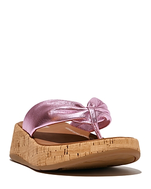 Fitflop Women's F-mode Twist Slip On Thong Sandals In Metallic Wild Lilac