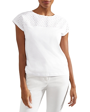 Hobbs London Thea Broderie Cotton Eyelet Top