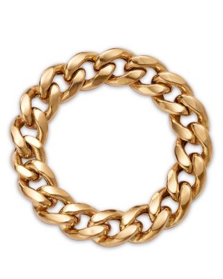 14K Yellow Gold Medium Hollow Curb Chain Ring