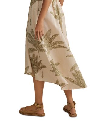 REISS Anna Linen Sleeveless Midi Dress | Bloomingdale's Women