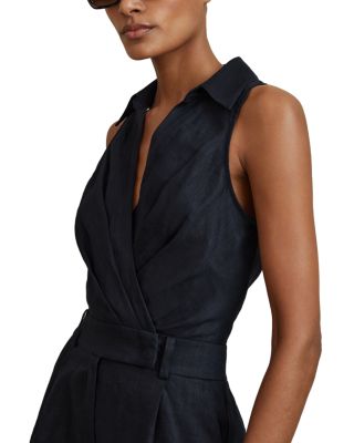 REISS - Mila Linen Playsuit