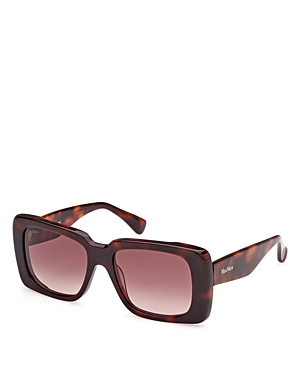 Shop Max Mara Grimpse3 Rectangular Sunglasses, 53mm In Havana/brown