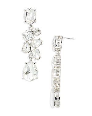 Shop Aqua Crystal Drop Earrings, 1.8l - 100% Exclusive In Silver