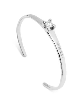 Uno de 50 Cosmos White Zircon Solitaire Cuff Bracelet