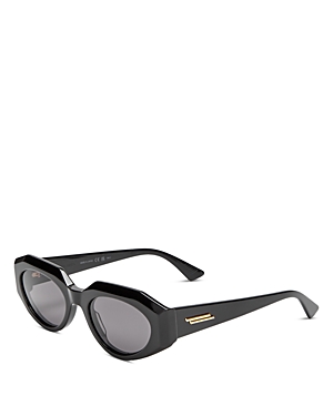 Bottega Veneta Geometric Sunglasses, 52mm In Black/gray Solid